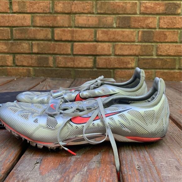 Nike Mens Air Zoom Superfly R3 Running Shoes Gray Red 429931-060 Spikes 13 M - Picture 7 of 9